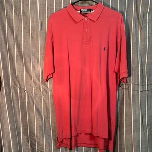 Polo by Ralph Lauren large 100% cotton red with navy blue logo